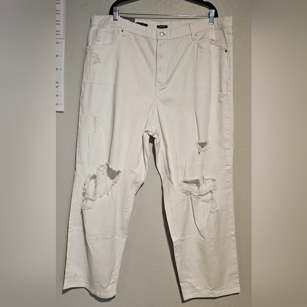 Wild Fable White Denim Distressed Dad Jeans Size 22W